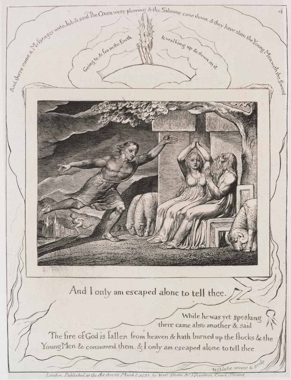 Il Libro di Giobbe: Tav. 4, e io solo sono scampato per raccontartelo da William Blake