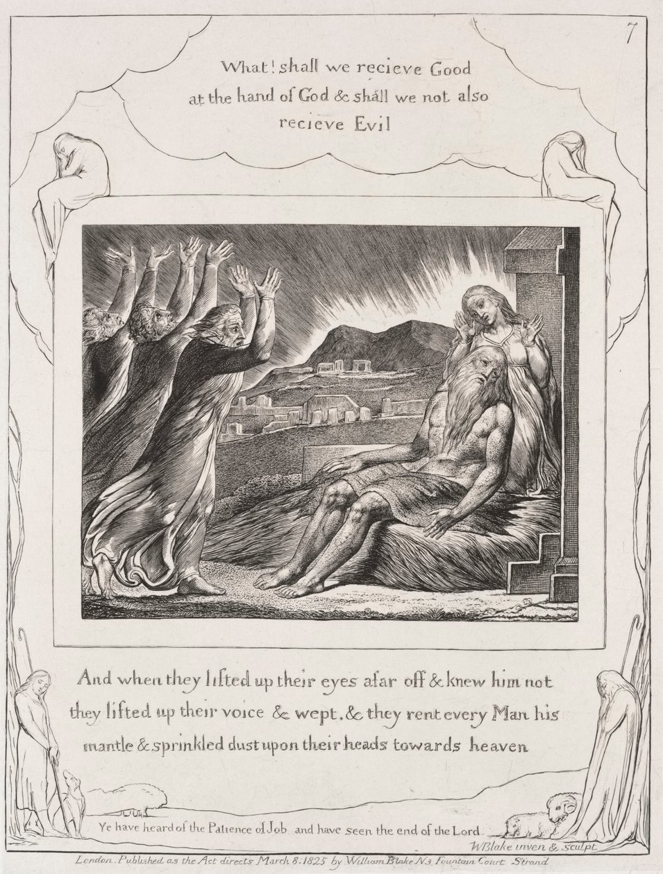 Il Libro di Giobbe: Tav. 7, E quando alzarono gli occhi da William Blake