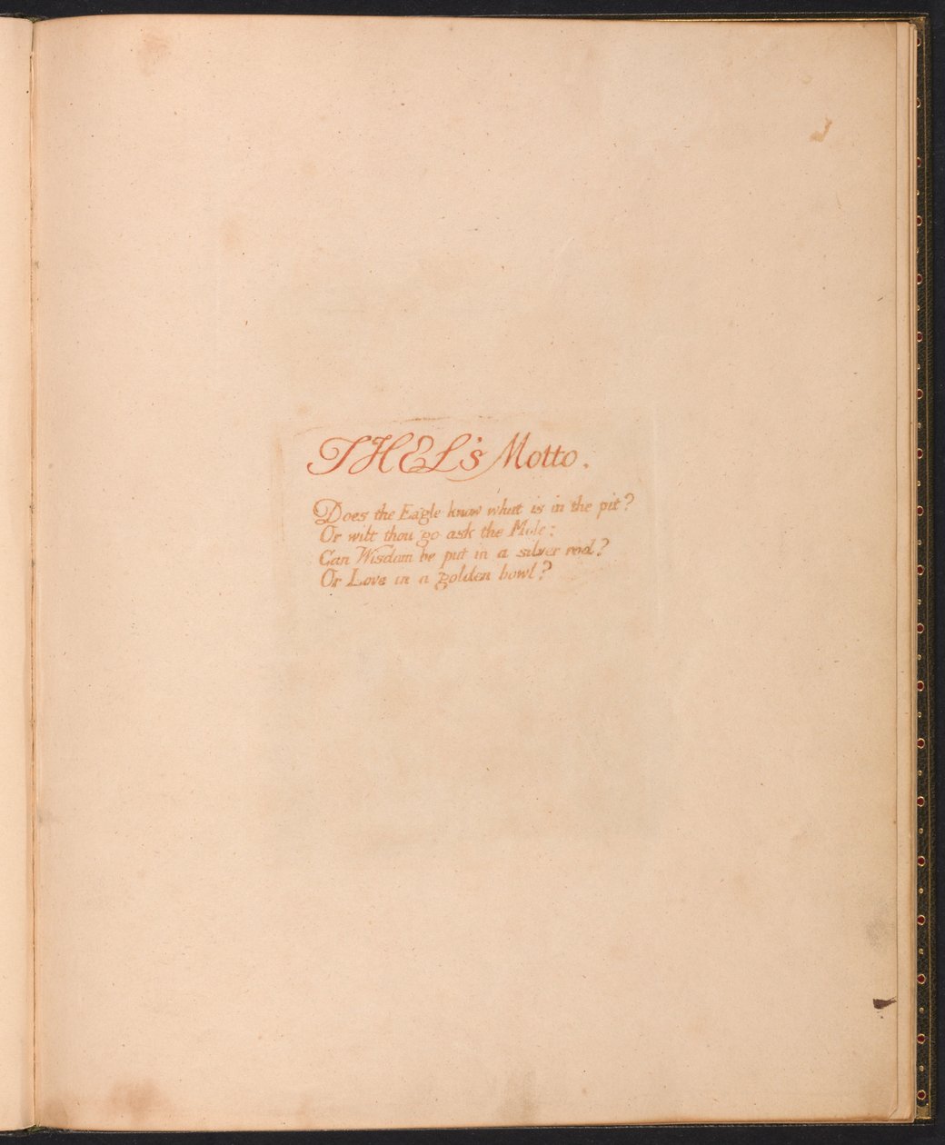 Il Libro di Thel, Tavola 1, Il Motto di Thel... da William Blake