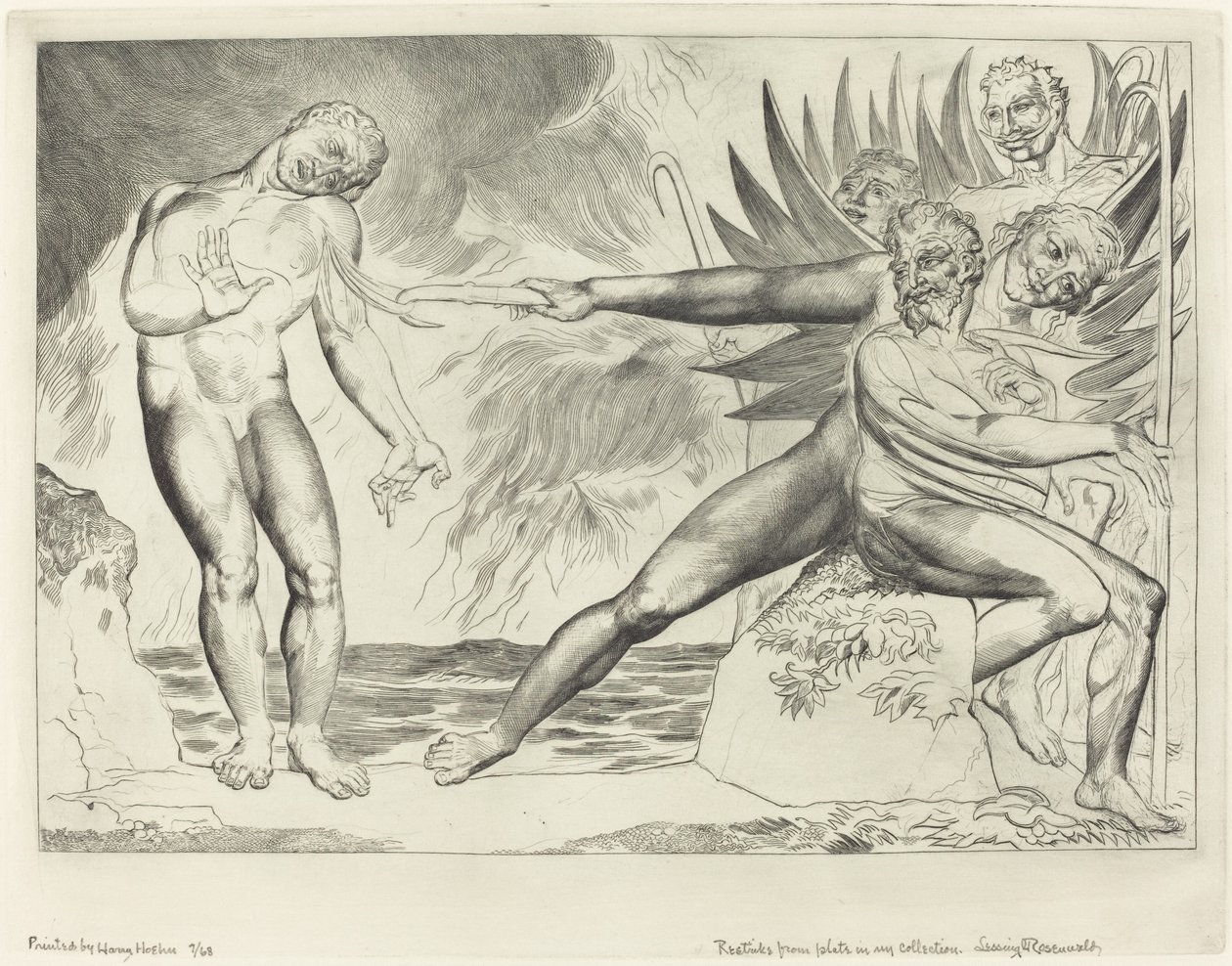 Il cerchio dei funzionari corrotti, i diavoli tormentano Ciampolo da William Blake