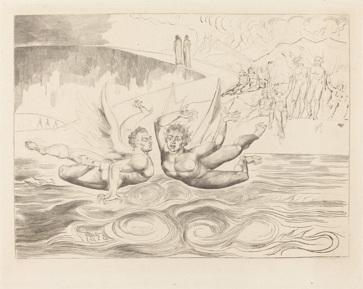 Il cerchio dei funzionari corrotti; i diavoli che si azzuffano da William Blake