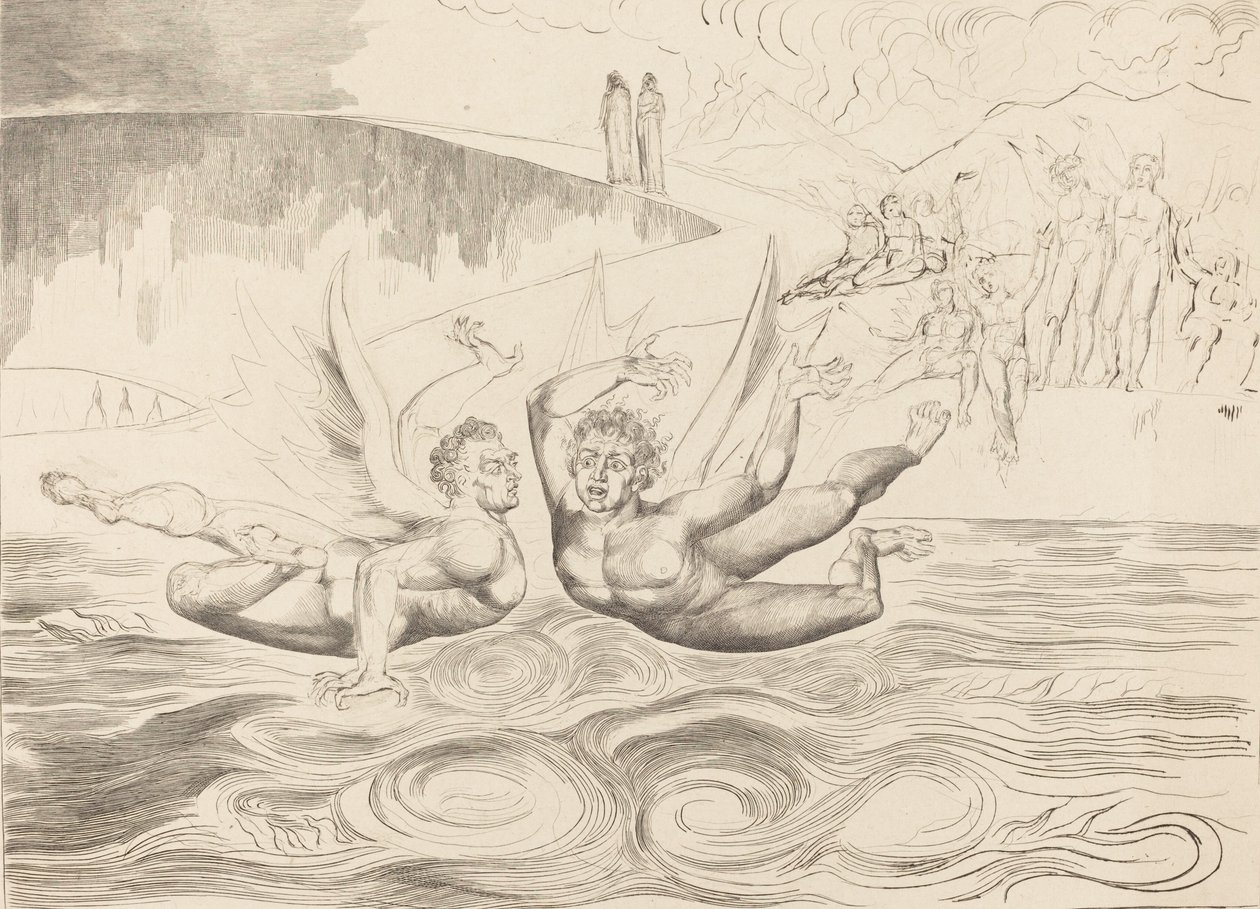 Il cerchio dei funzionari corrotti, i diavoli che si azzuffano da William Blake