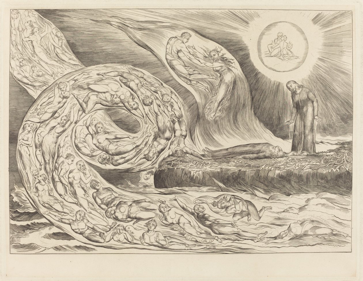 Il cerchio dei lussuriosi: Paolo e Francesca da William Blake
