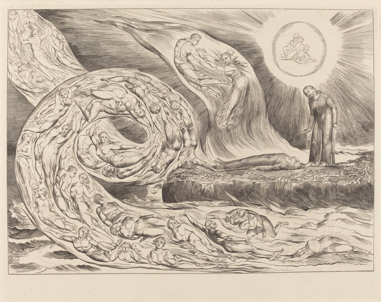 Il cerchio dei lussuriosi: Paolo e Francesca da William Blake