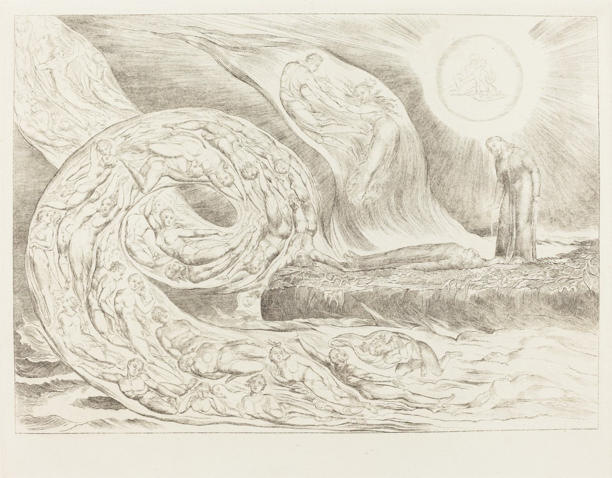 Il cerchio dei lussuriosi: Paolo e Francesca, 1827 da William Blake