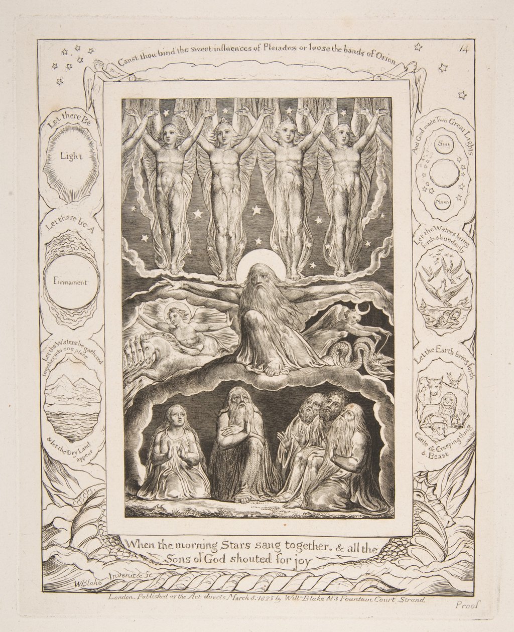 La Creazione, da Illustrazioni del Libro di Giobbe, 1825-26 da William Blake