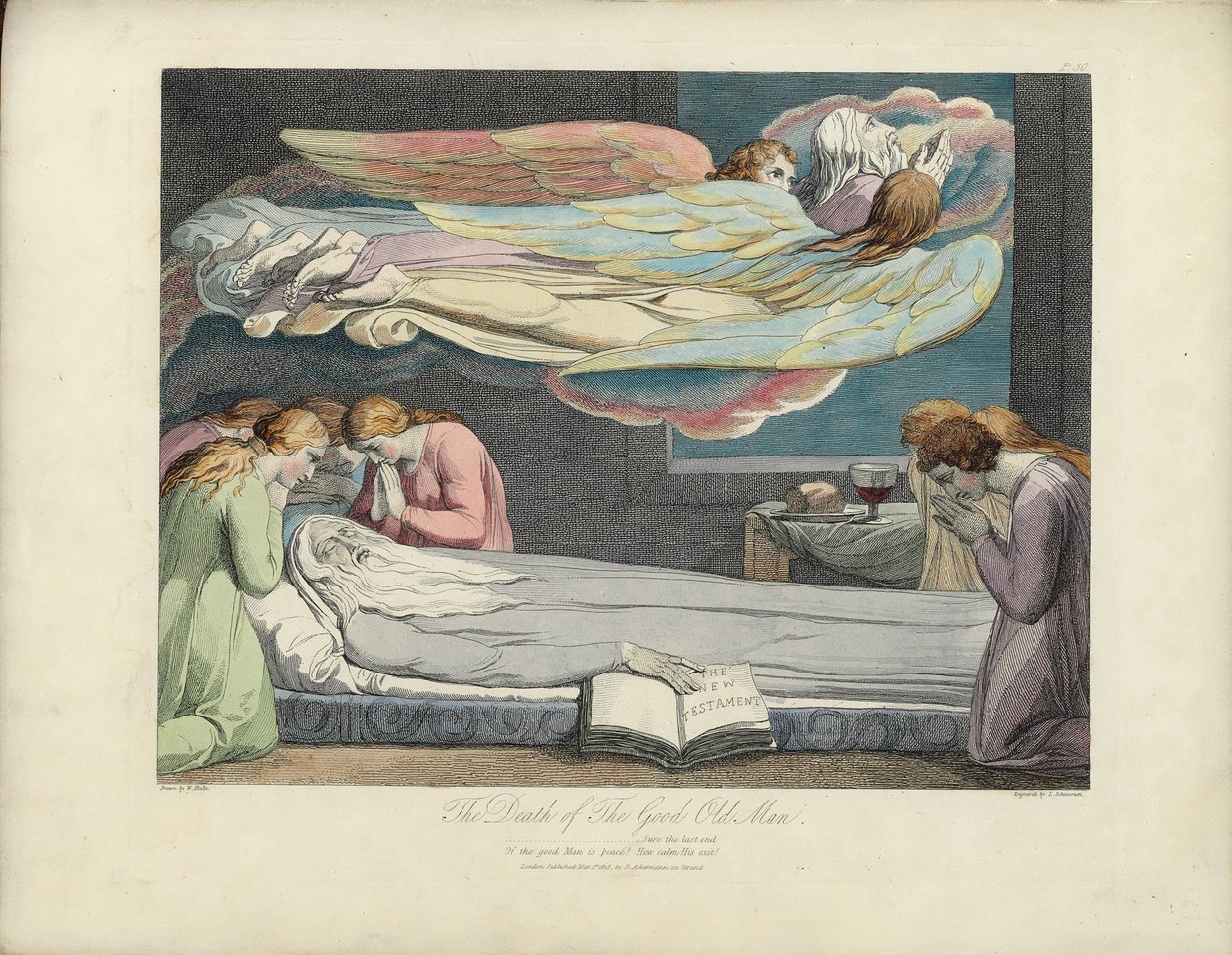 La morte del buon vecchio, illustrazione da "La tomba" di Robert Blair, incisa da Louis Schiavonetti da William Blake