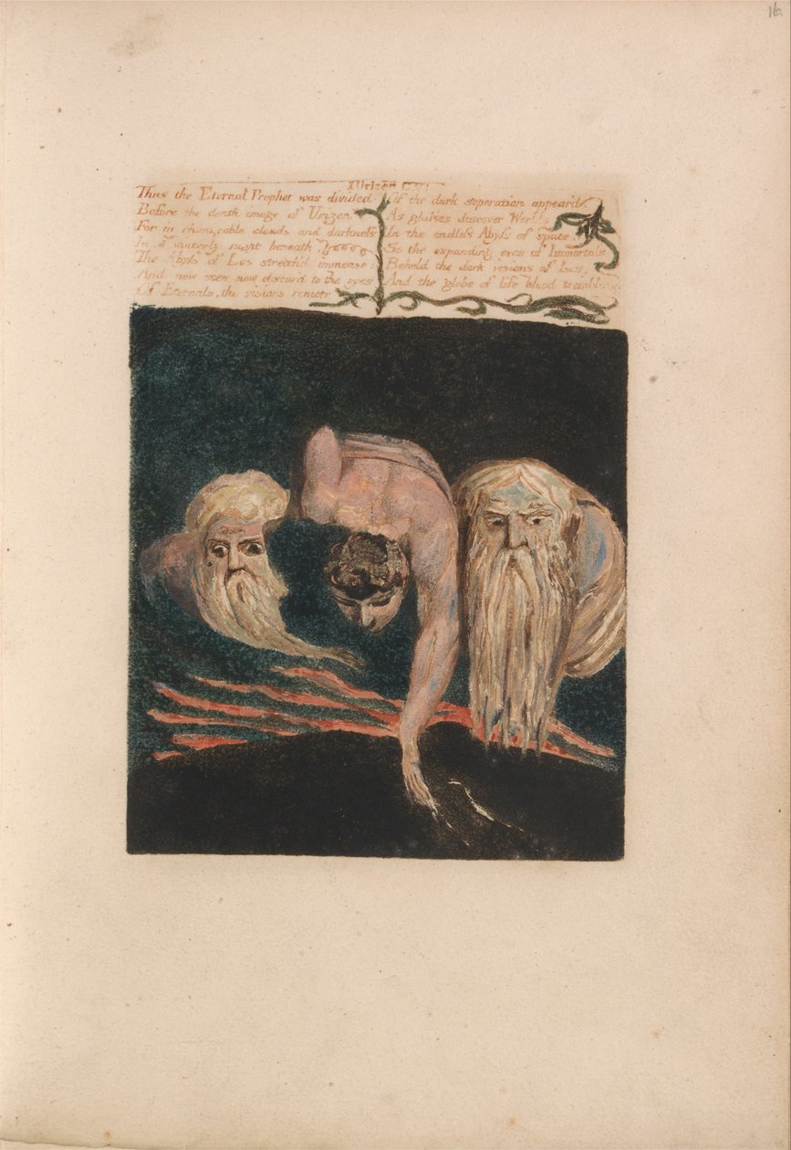 Il primo libro di Urizen, Tavola 20, Così il profeta eterno fu diviso.... (Bentley 15) da William Blake