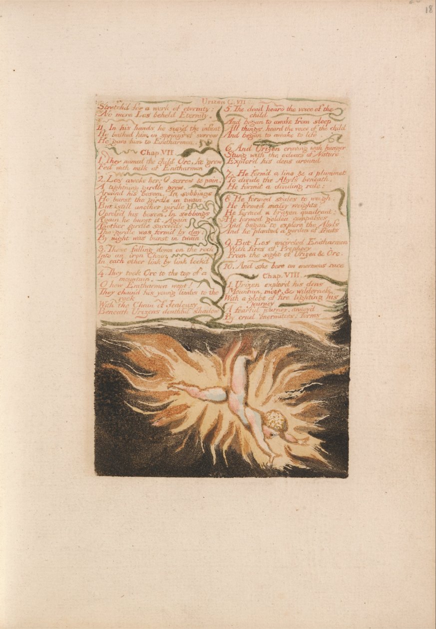 Il Primo Libro di Urizen, Tavola 22, Steso per un