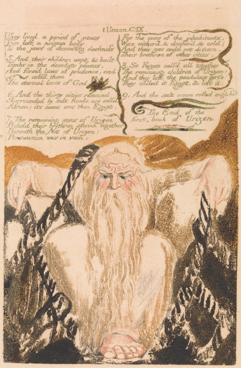 Il primo libro di Urizen, Tavola 25, "Vissero un periodo di anni..." (Bentley 28) da William Blake