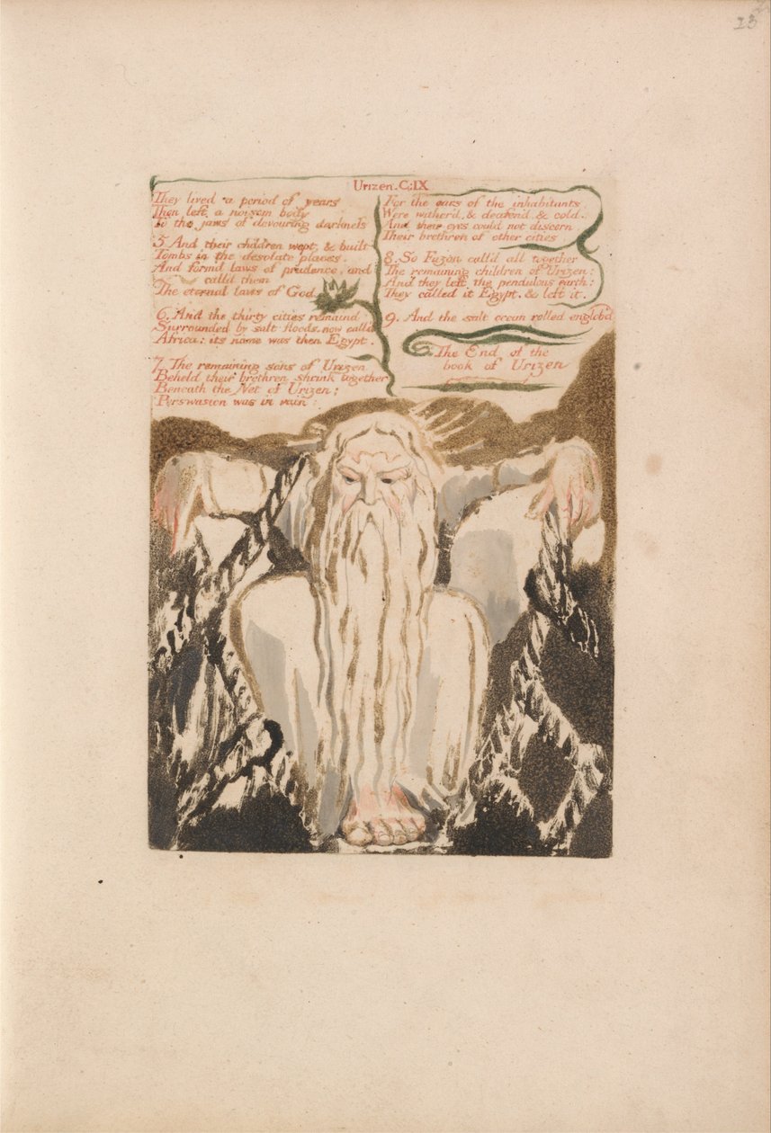 Il primo libro di Urizen, Tavola 27, Vissero un periodo di anni.... (Bentley 28) da William Blake