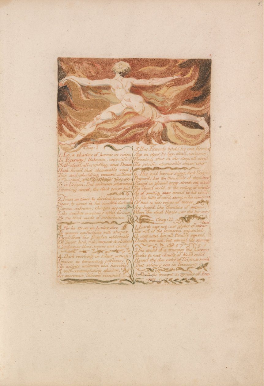 Il Primo Libro di Urizen, Tavola 5, Capitolo 1.... (Bentley 3) da William Blake