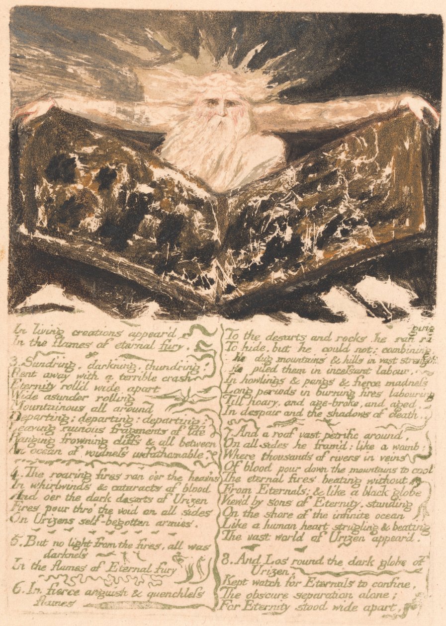Il Primo Libro di Urizen, Tavola 6, "Nelle creazioni viventi apparve . . . ." (Bentley 5) da William Blake