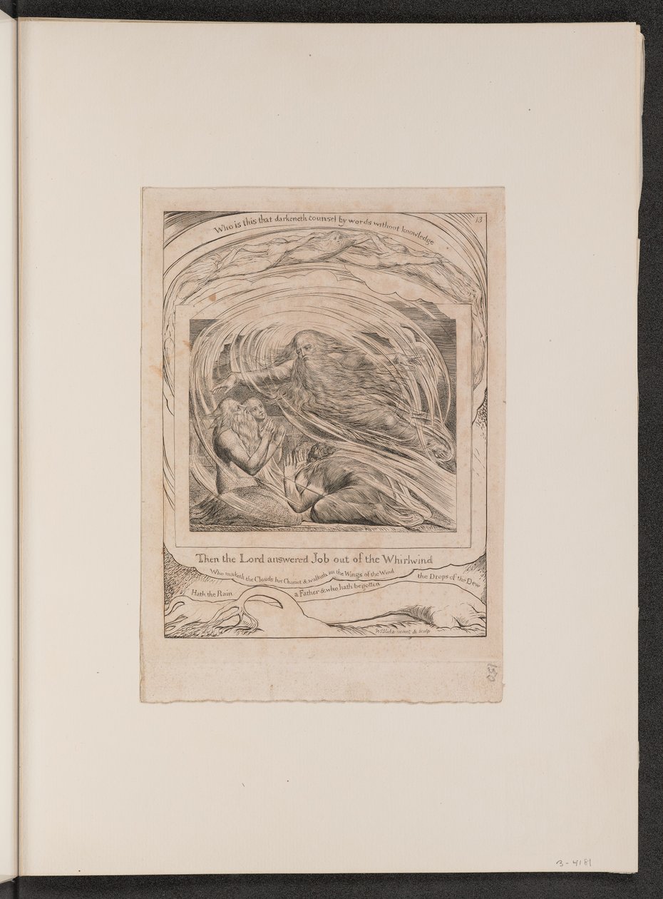 Il Signore Risponde a Giobbe dal Turbine, 1825 da William Blake