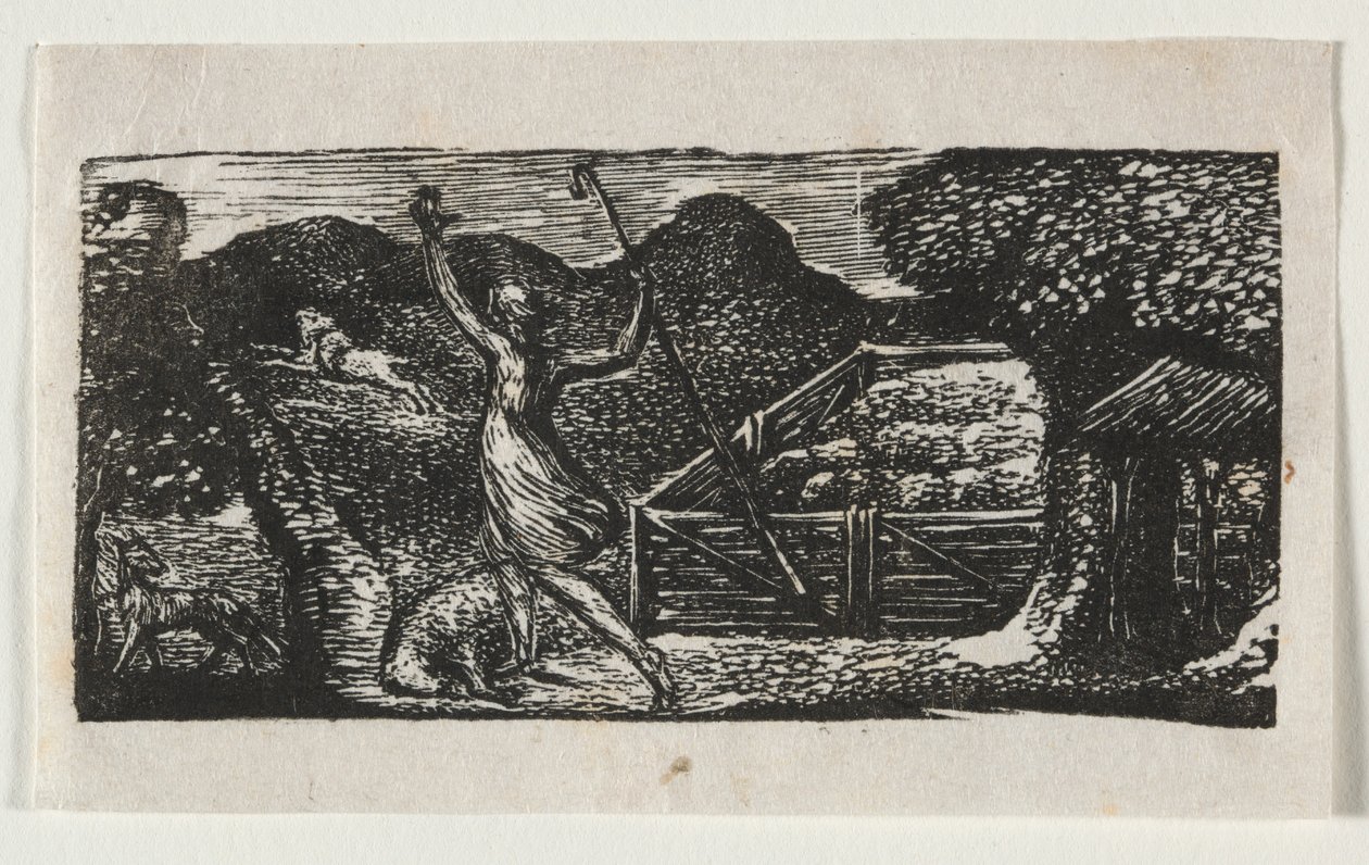 Le pastorali di Virgilio, Ecloga I: Il pastore scaccia un lupo da William Blake