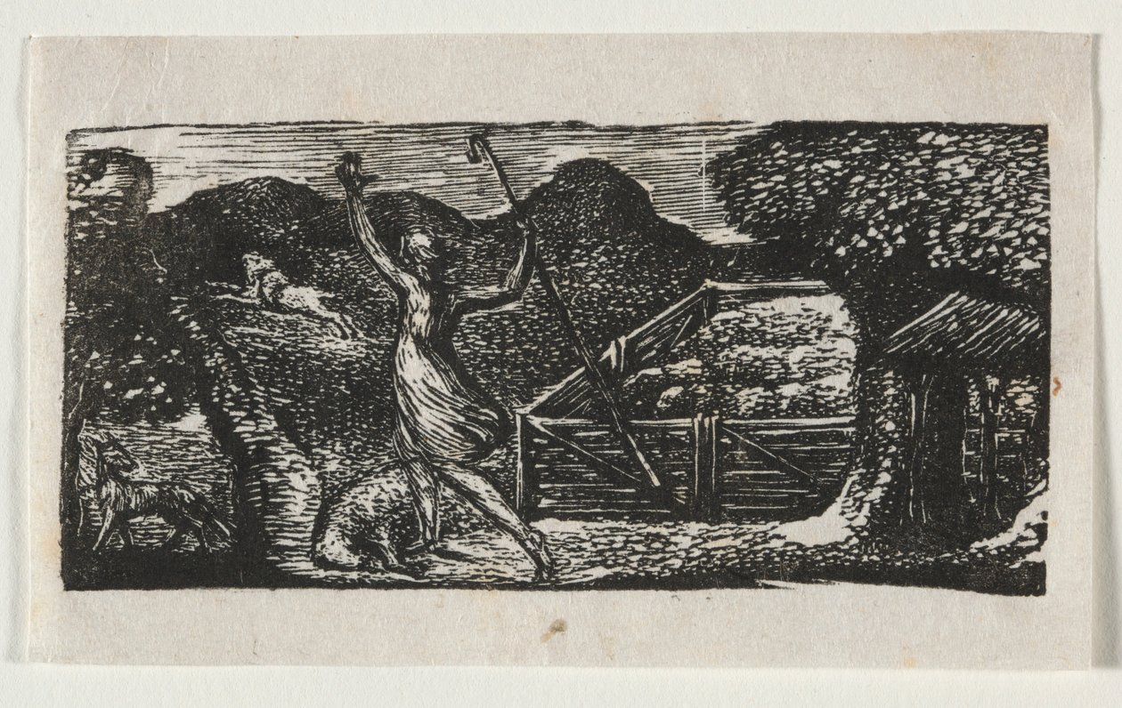 Le pastorali di Virgilio, Egloga I: Il pastore scaccia un lupo da William Blake