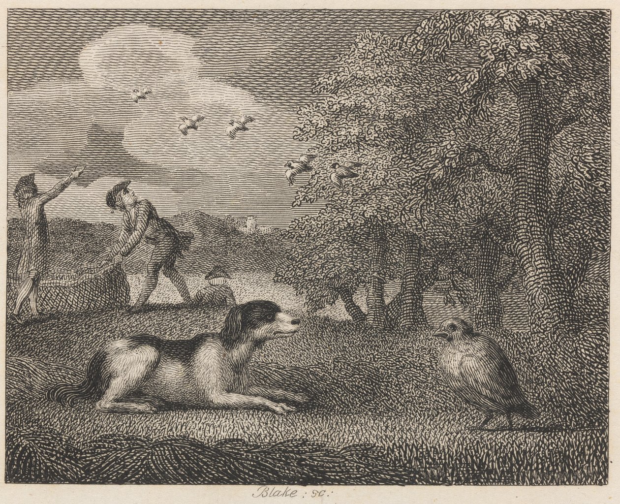 Il cane da ferma e la pernice da William Blake