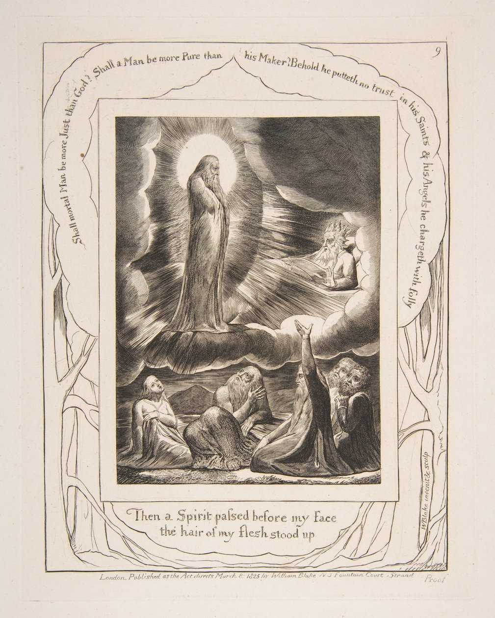 La visione di Elifaz, da Illustrazioni del Libro di Giobbe, 1825-26 da William Blake