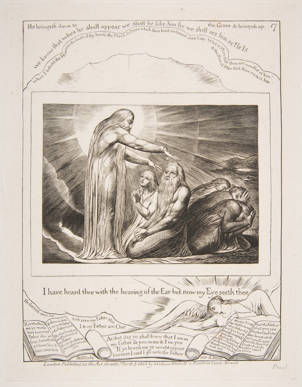 La visione di Dio, da Illustrazioni del Libro di Giobbe da William Blake