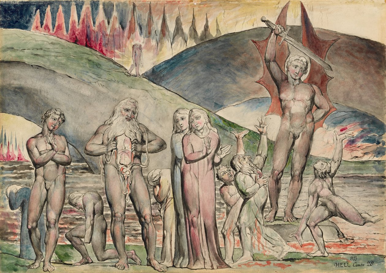 Gli scismatici e i seminatori di discordia: Maometto da William Blake