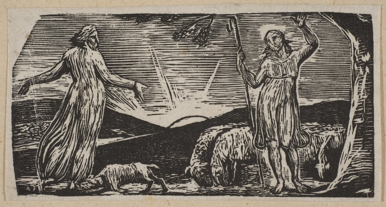 Thenot rimprovera Colinet, dai Pastorali di Virgilio di Thornton da William Blake