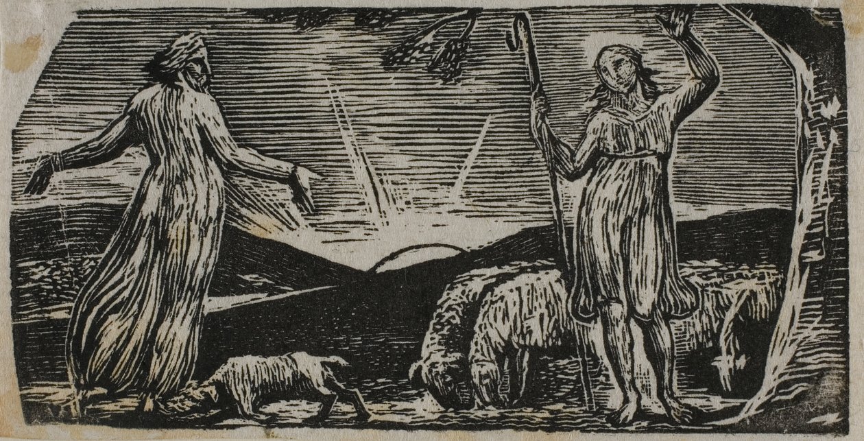 Thenot rimprovera Colinet, da Le pastorali di Virgilio da William Blake