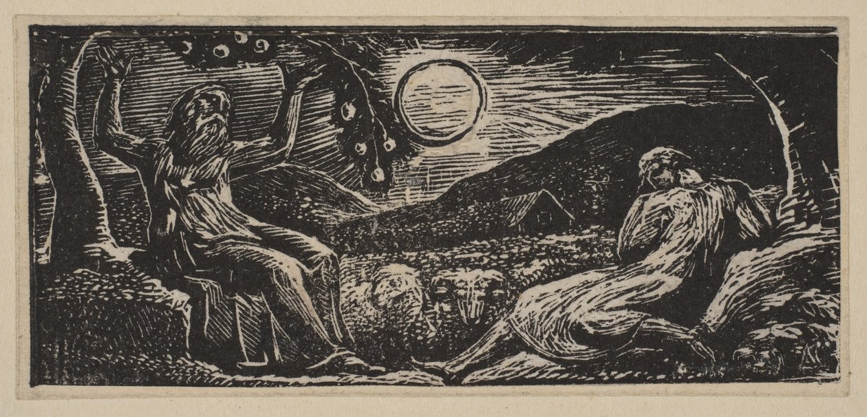 Thenot sotto un albero da frutto, dai Pastorali di Virgilio di Thornton da William Blake