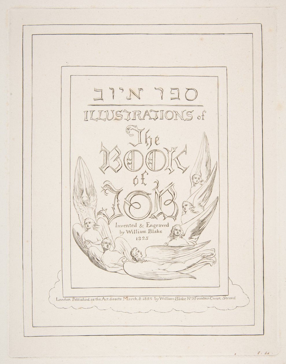 Pagina del titolo, da Illustrazioni del Libro di Giobbe, 1825-26 da William Blake