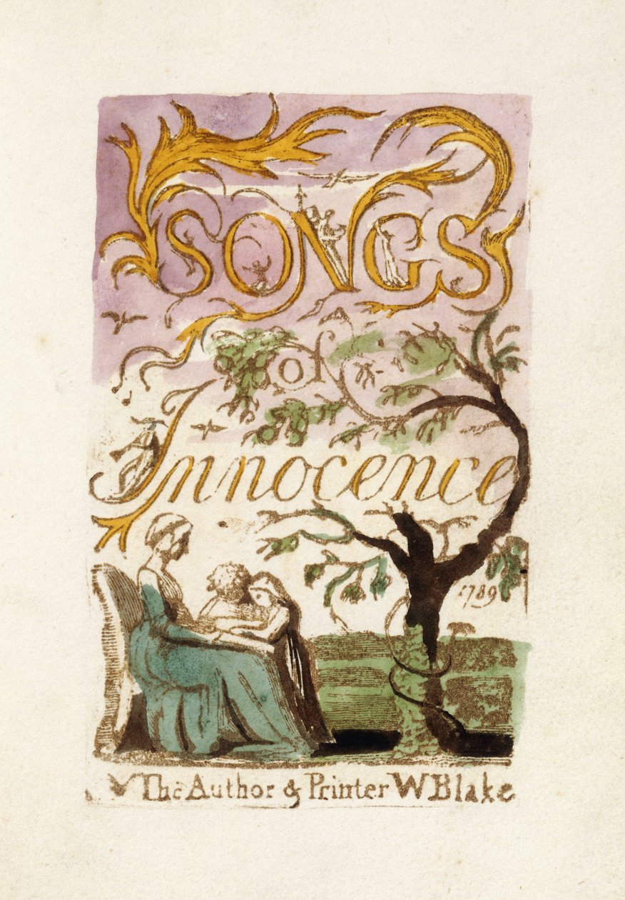 Pagina del titolo, da "Songs of Innocence", 1789 da William Blake
