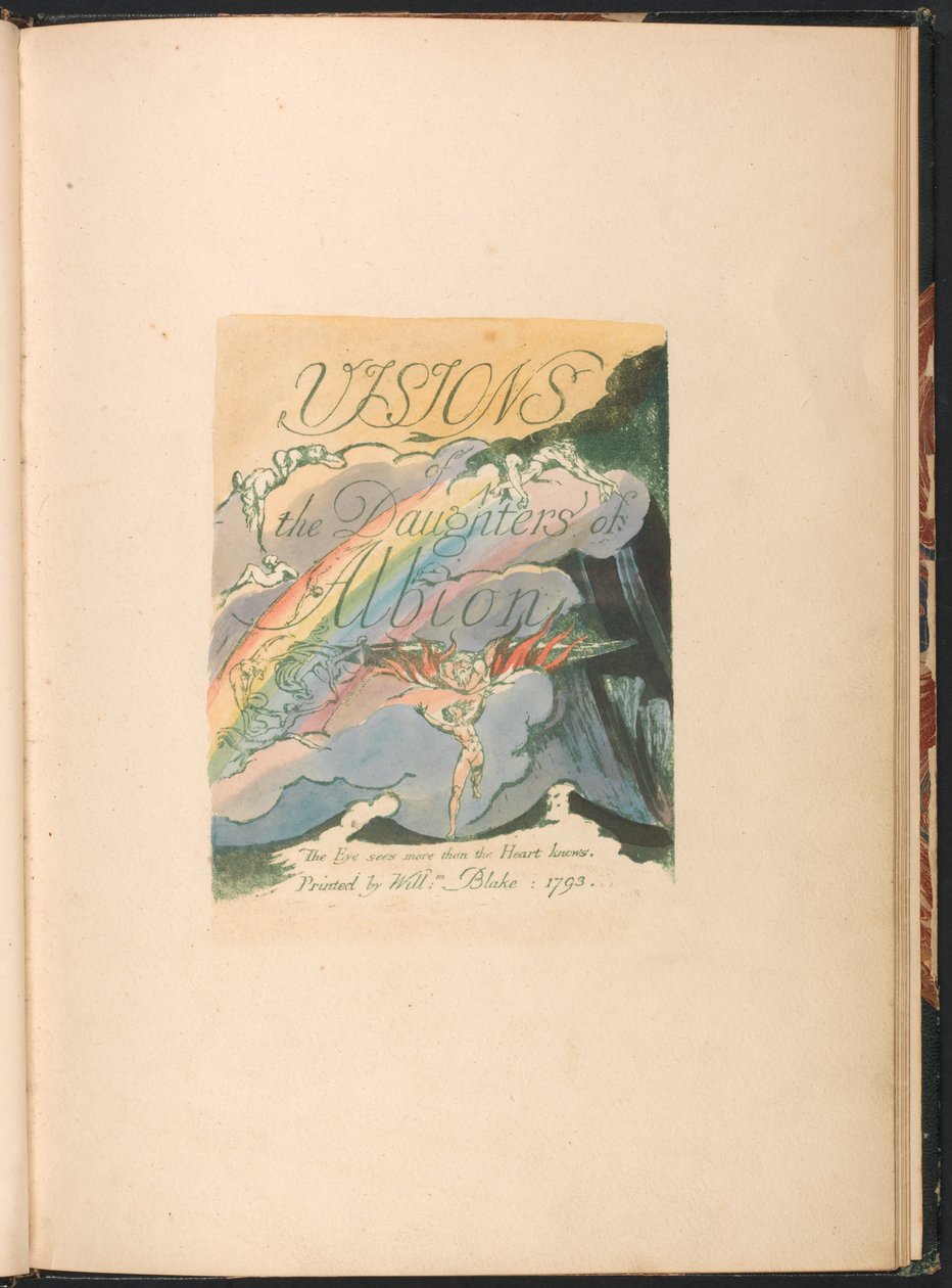 Visioni delle Figlie di Albion, Tavola 2, Pagina del Titolo da William Blake