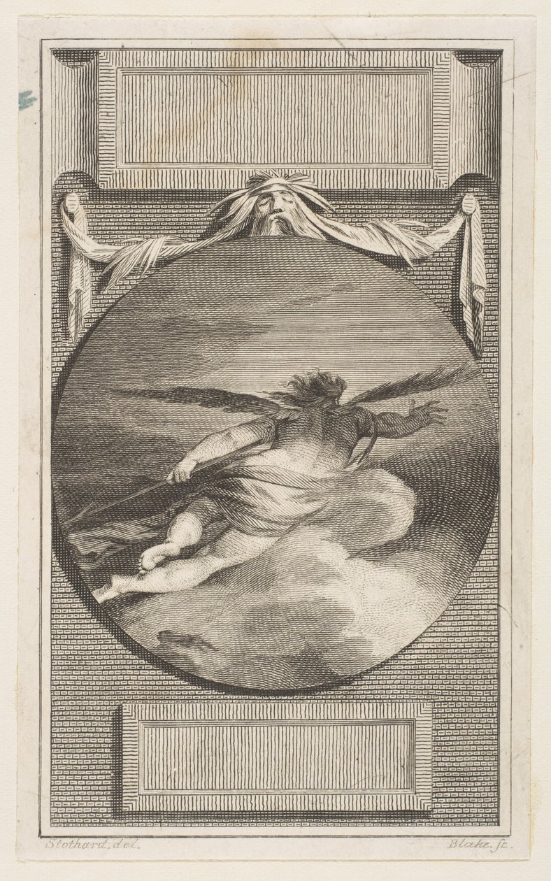 Figura alata che vola tra le nuvole da William Blake