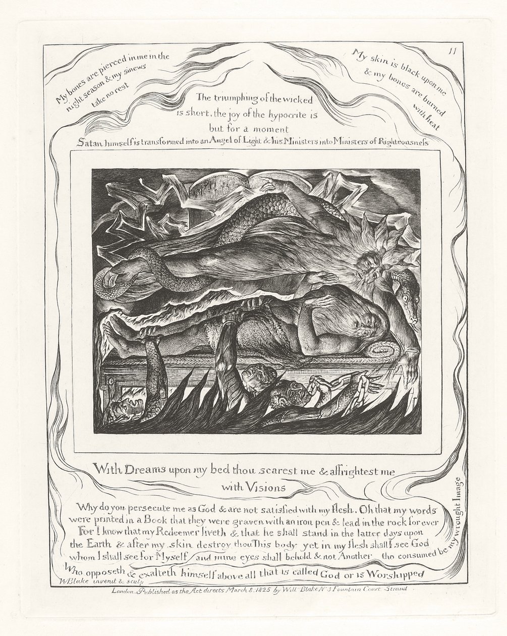 Con sogni sul mio letto mi spaventi e mi terrorizzi con visioni da William Blake