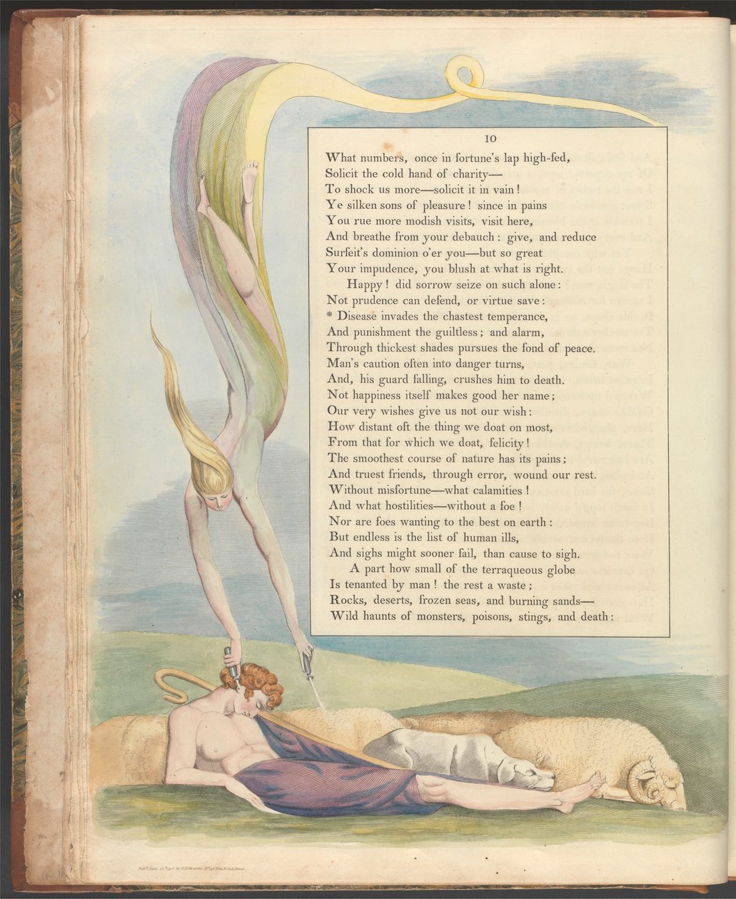 Pensieri Notturni di Young, Pagina 10, "La Malattia invade la più casta temperanza" da William Blake