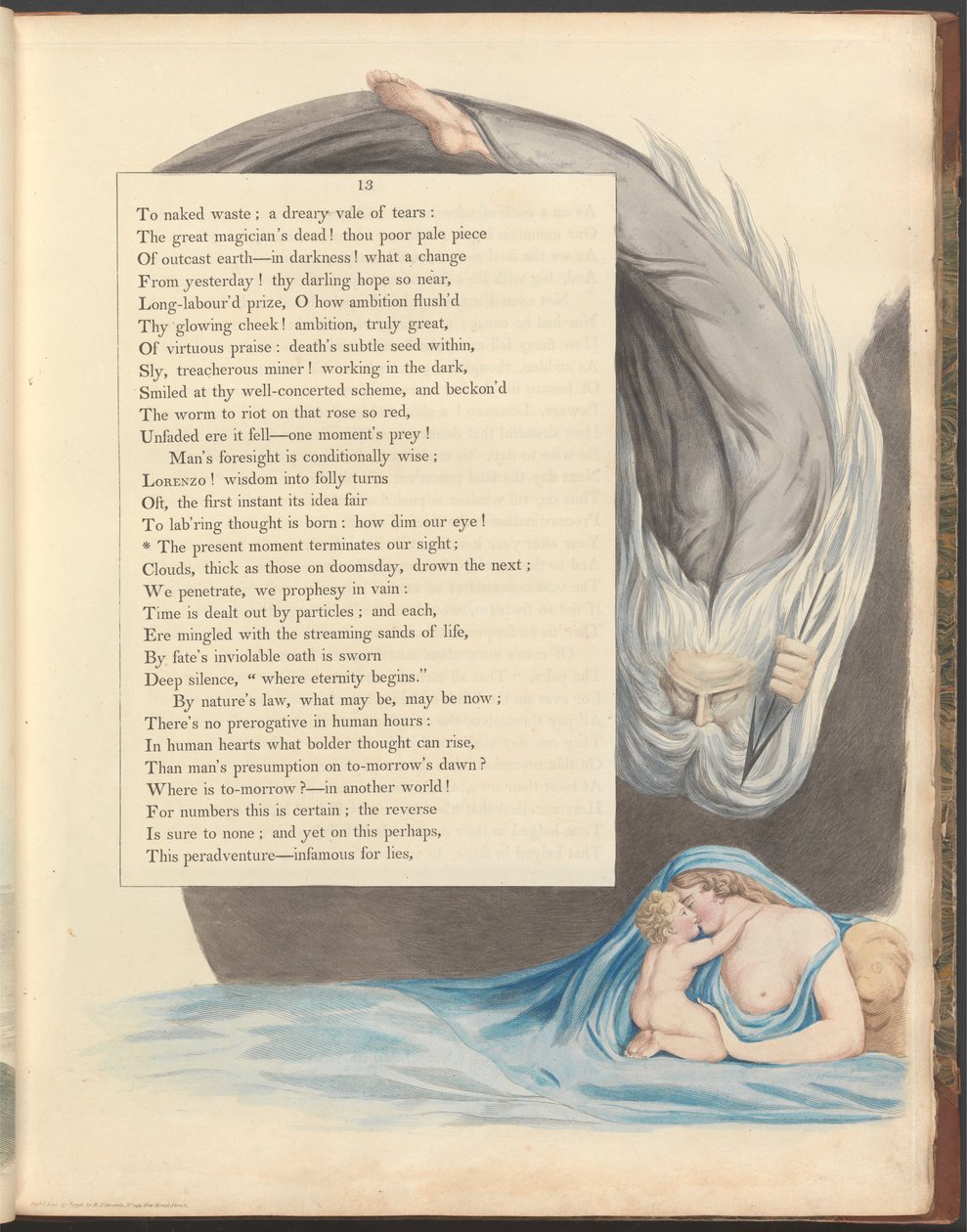 Pensieri notturni di Young, Pagina 13, "Il momento presente termina la nostra vista" da William Blake