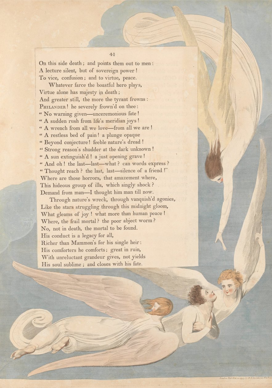 Pensieri Notturni di Young, Pagina 41, Un segno radiante; il letto di morte del giusto da William Blake