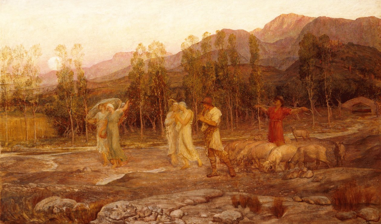 Un Pastorale, Un Ricordo della Valle di Sparta da William Blake Richmond