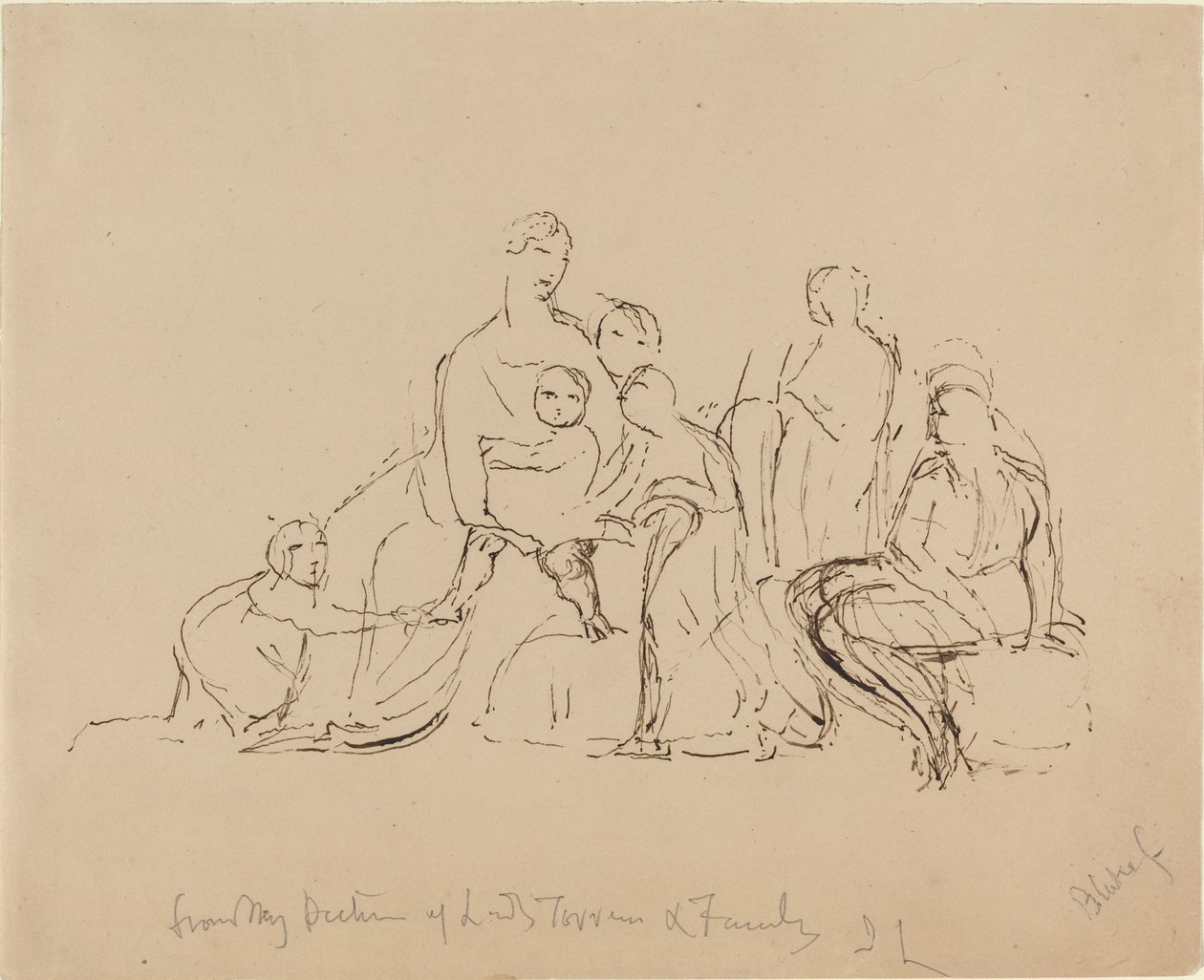 Lady Torrens e famiglia da William Blake after John Linnell