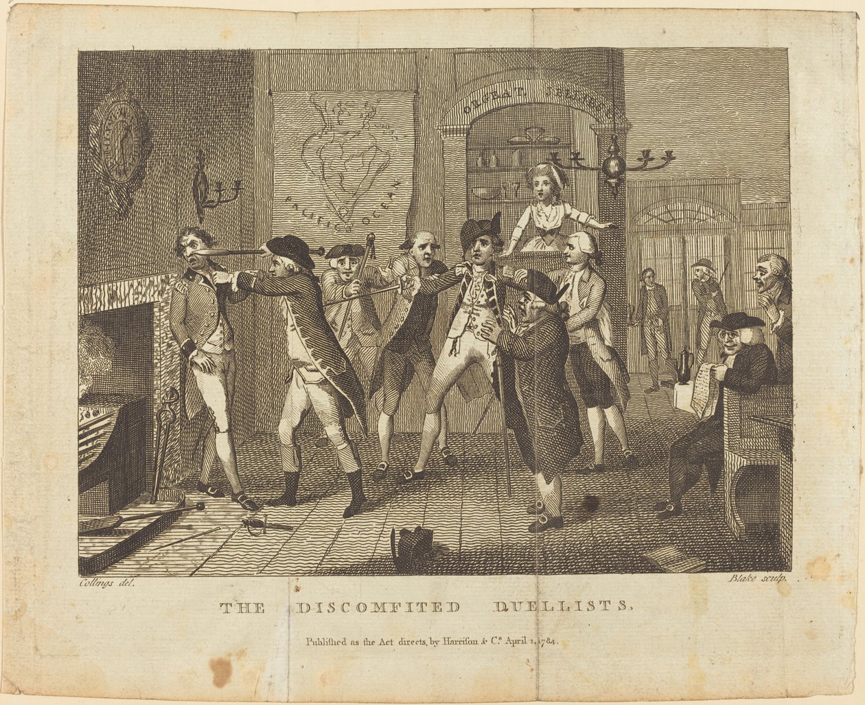 I duellanti sconfitti da William Blake after Samuel Collings