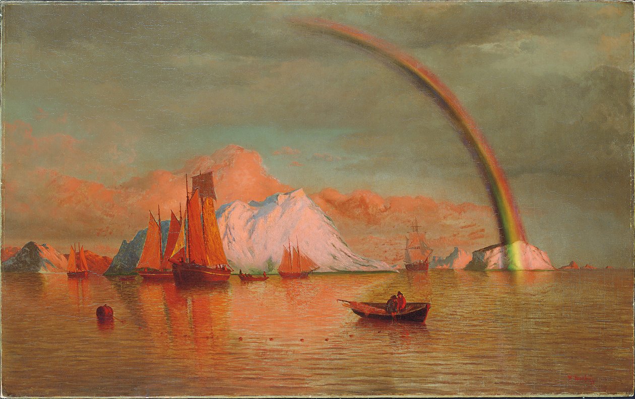 Tramonto artico con arcobaleno, 1877 da William Bradford
