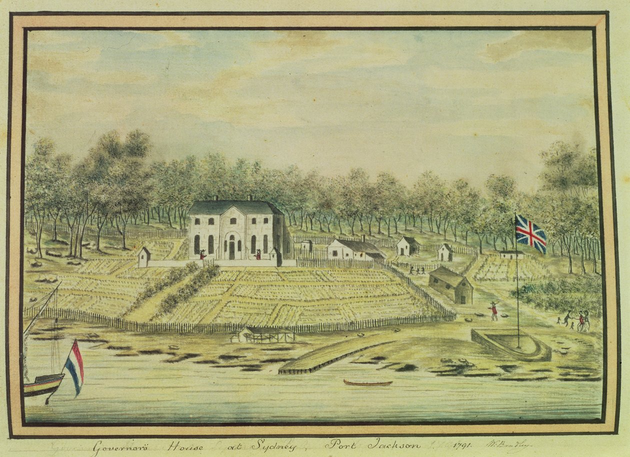 Casa del Governatore a Sydney, Port Jackson, 1791 da William Bradley