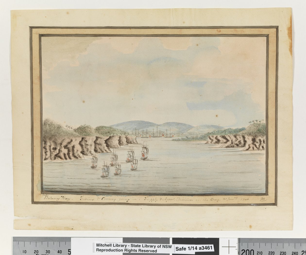 Botany Bay. Sirius e Convoglio in entrata: Supply e Divisione Agenti nella Baia. 21 gennaio 1788 da William Bradley