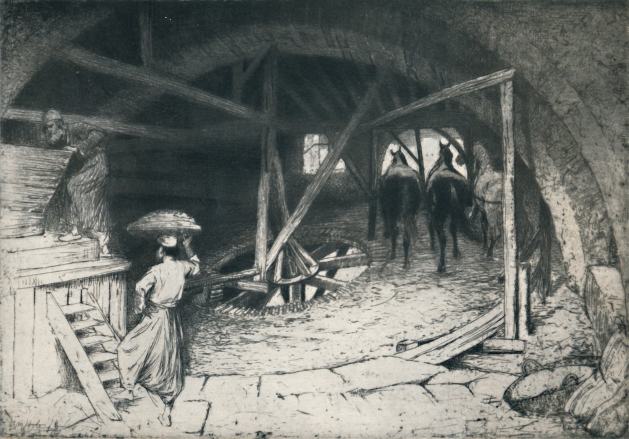 Un mulino a farina galileo da William Brassey Hole