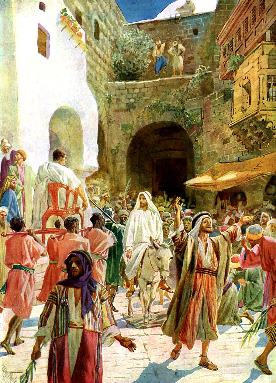 Gesù entra a Gerusalemme - Bibbia da William Brassey Hole