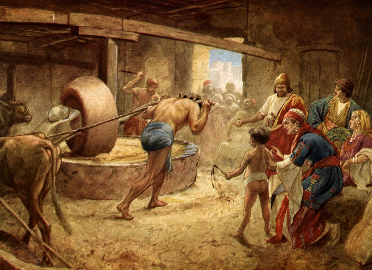 Sansone che macina in prigione a Gaza da William Brassey Hole