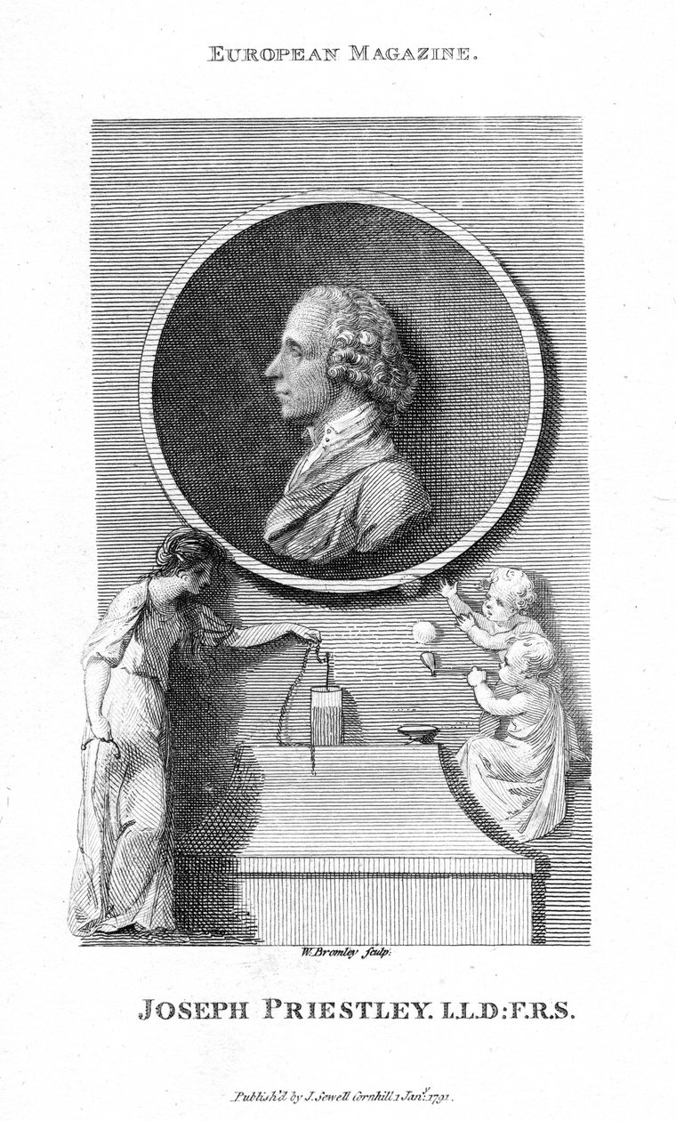 Joseph Priestley, chimico inglese e ministro presbiteriano, 1791 da William Bromley