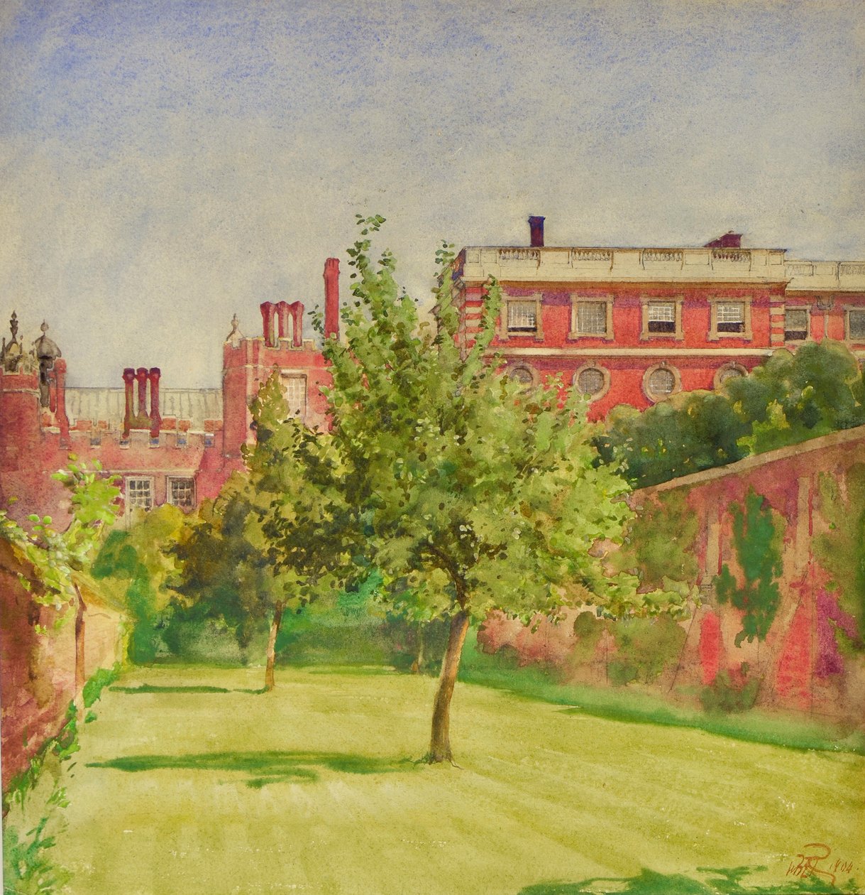 Hampton Court dal giardino privato da William Bruce Ellis Ranken