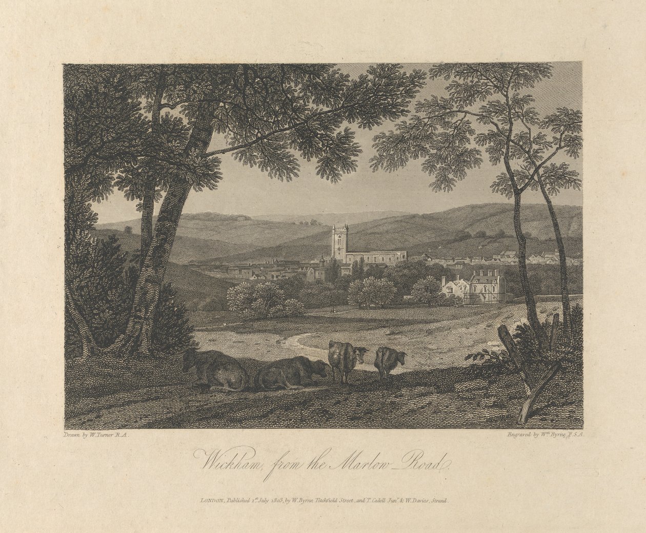 Wickham dalla strada di Marlow da William Byrne