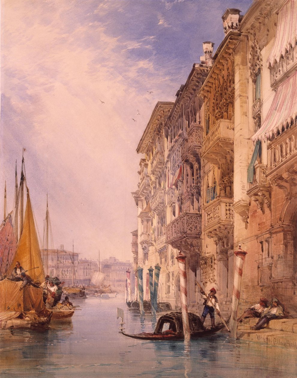 Una gondola sul Canal Grande, Venezia da William Callow