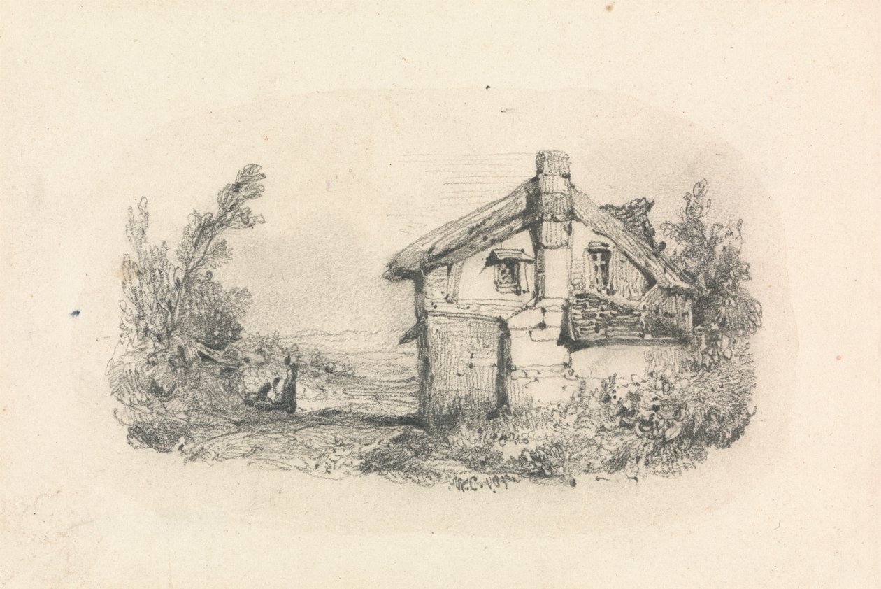 Cottage in un paesaggio da William Callow