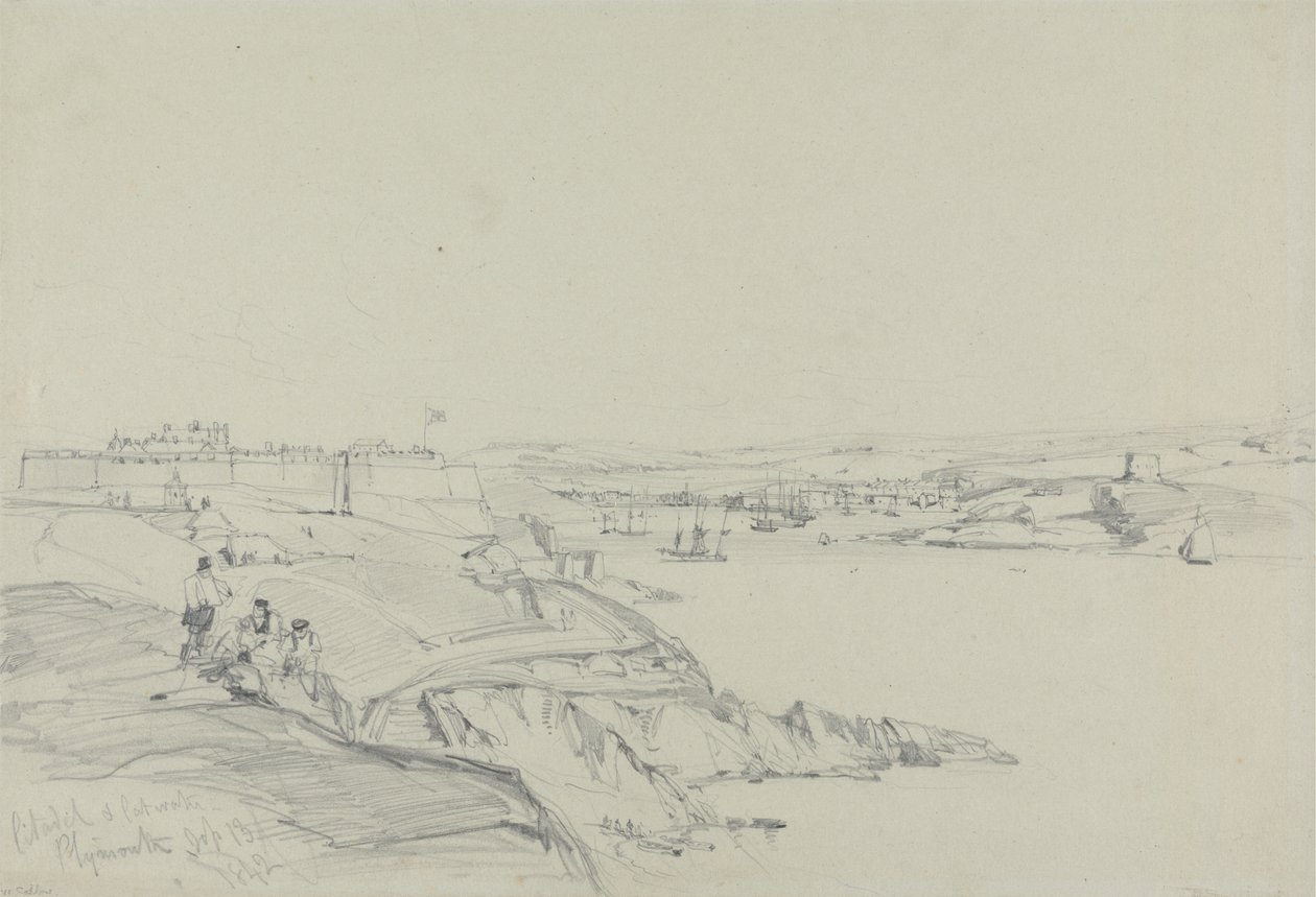 La Cittadella Reale e Cattewater, Plymouth da William Callow